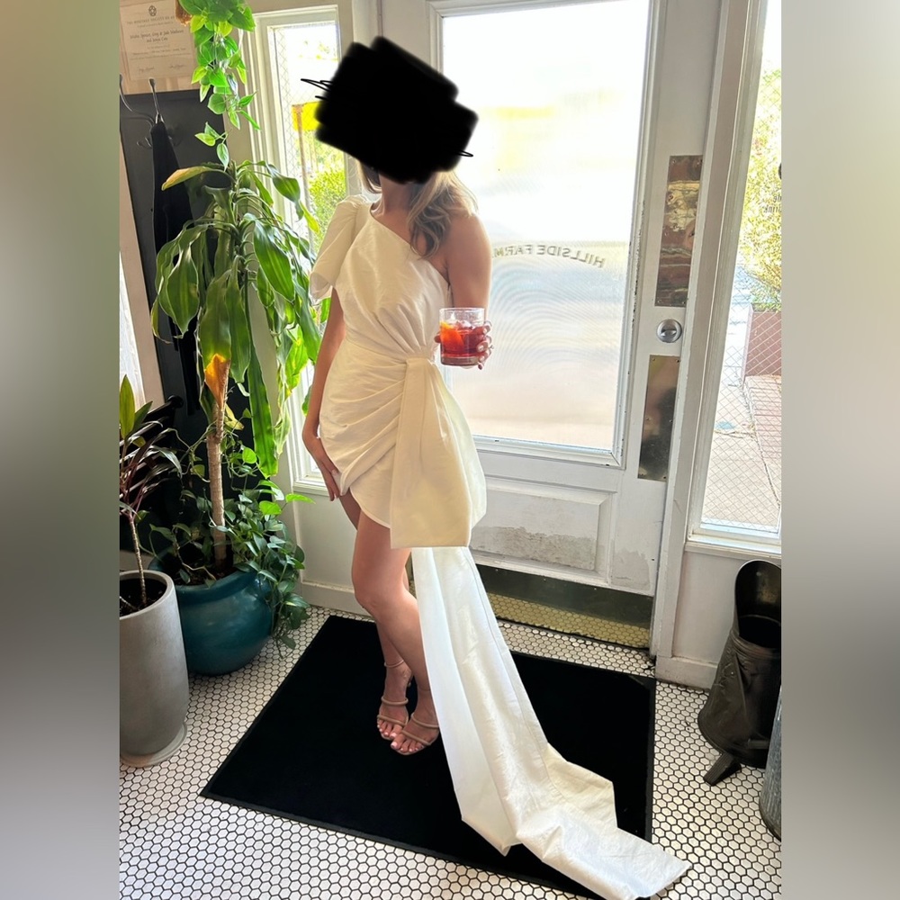 Sachin & Babi Dorien One Shoulder bridal mini dress